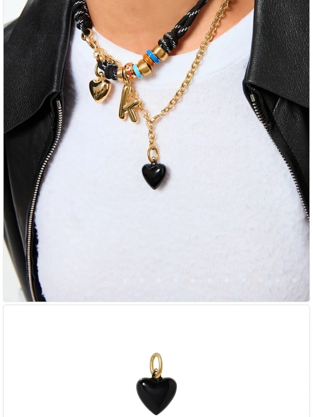 Roxanne Assoulin The Mini Puffy Black Heart Charms NEW
